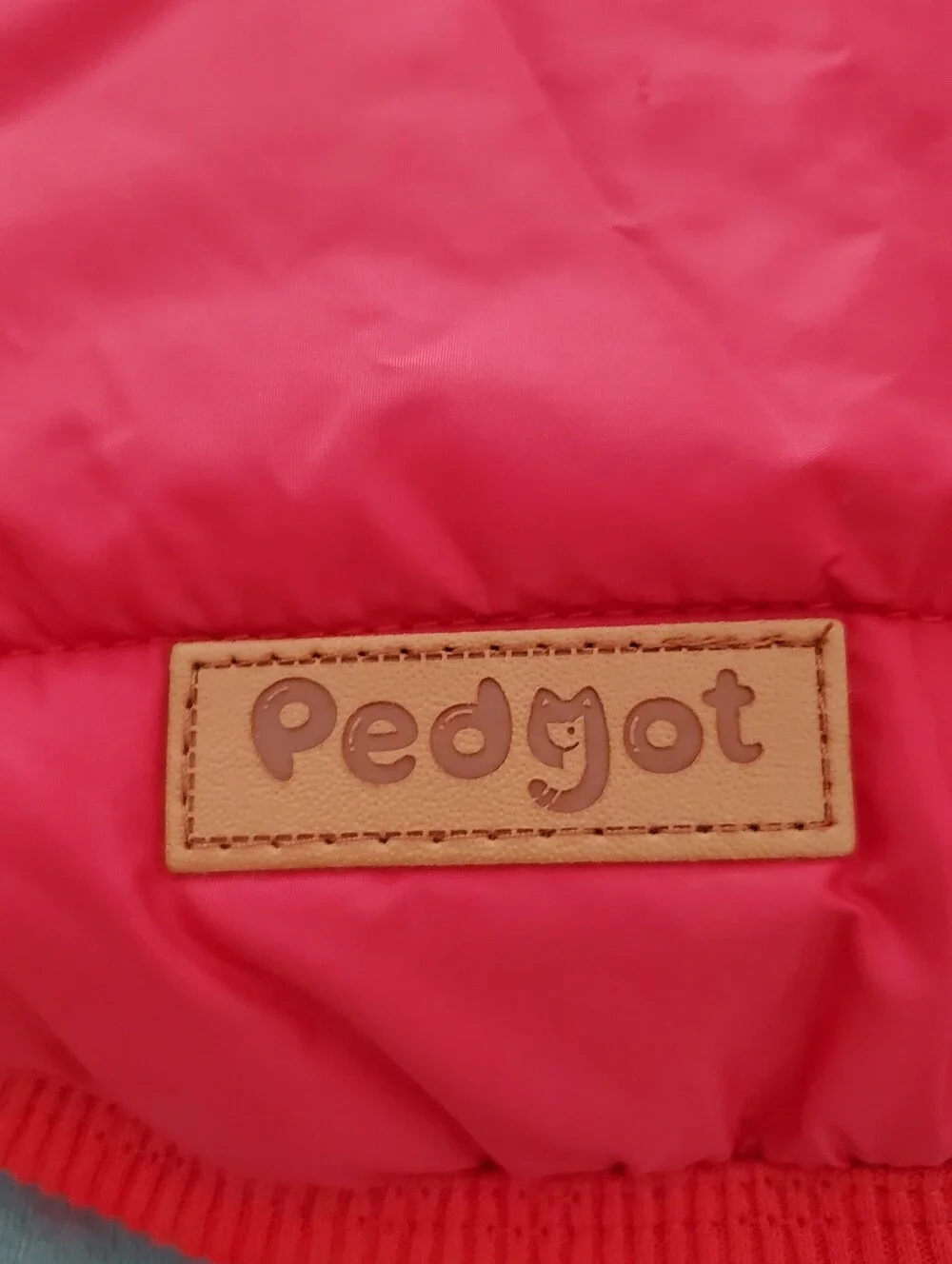 Pedgot Small Red and White Dog Jacket with Buttons w/fur Lining